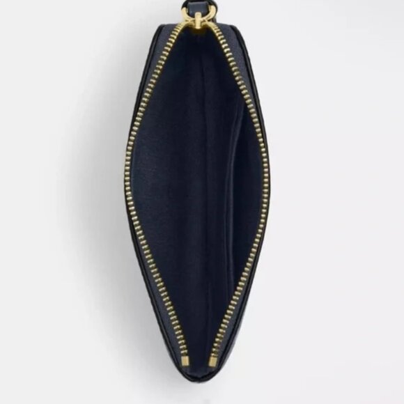 COACH Denim Multi Signature Canvas with Cherry Print Corner Zip Wristlet NWT - Picture 4 of 8